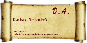 Dudás Ariadné névjegykártya